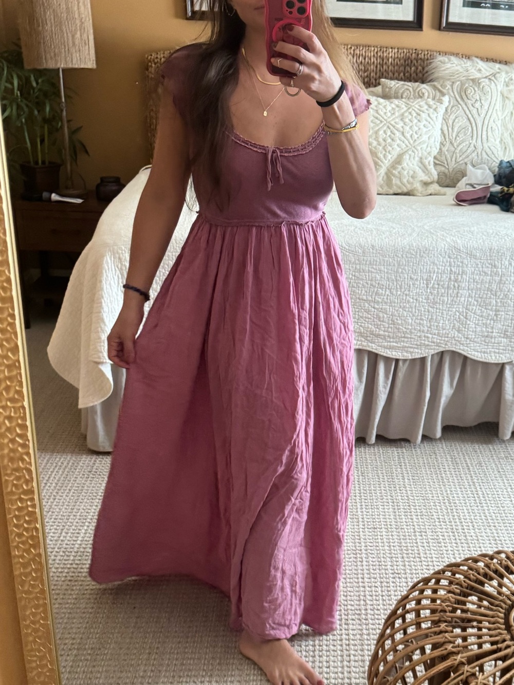 Free people Women’s Sleeveless Pink Maxi Dress - Lightweight Summer Dress